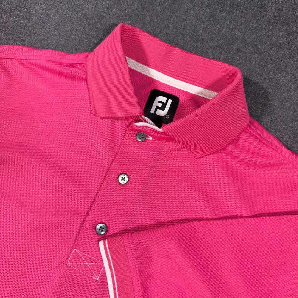 FootJoy Polo Shirt Mens M Pink Country Club Golf Short Sleeve FJ Performance